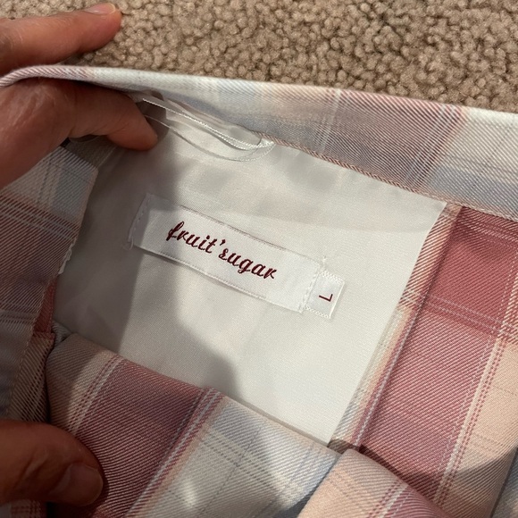 FRUIT SUGAR (Junior) Pleated Checkered Plaid Pink Mini Skirt - Picture 3 of 7